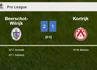 Beerschot-Wilrijk recovers a 0-1 deficit to conquer Kortrijk 2-1