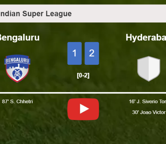 Hyderabad grabs a 2-1 win against Bengaluru. HIGHLIGHTS