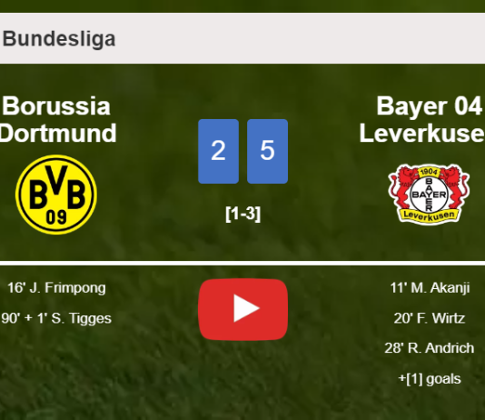 Bayer 04 Leverkusen tops Borussia Dortmund 5-2 after playing a incredible match. HIGHLIGHTS