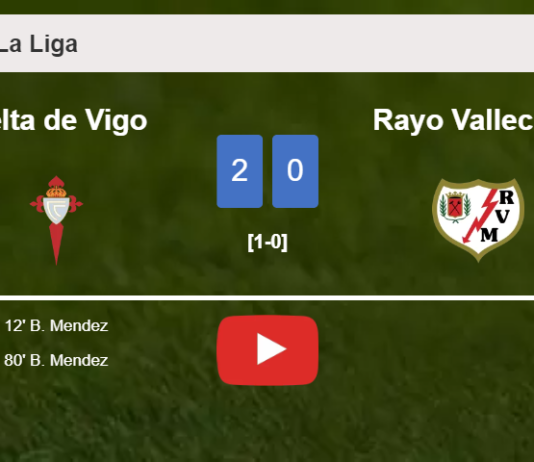 B. Mendez scores 2 goals to give a 2-0 win to Celta de Vigo over Rayo Vallecano. HIGHLIGHTS