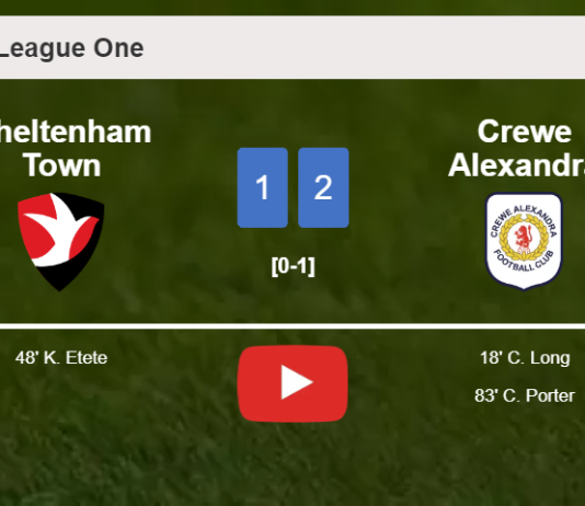 Crewe Alexandra defeats Cheltenham Town 2-1. HIGHLIGHTS