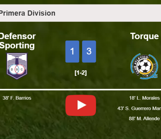 Torque tops Defensor Sporting 3-1. HIGHLIGHTS