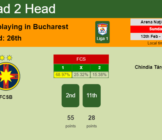 H2H, PREDICTION. FCSB vs Chindia Târgovişte | Odds, preview, pick, kick-off time 13-02-2022 - Liga 1