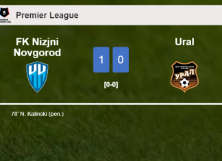 FK Nizjni Novgorod beats Ural 1-0 with a goal scored by N. Kalinski
