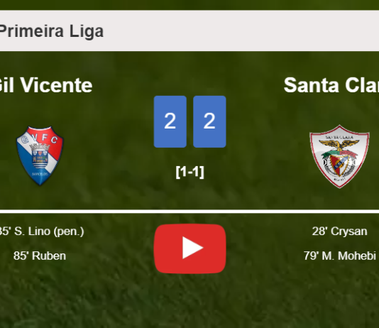 Gil Vicente and Santa Clara draw 2-2 on Sunday. HIGHLIGHTS
