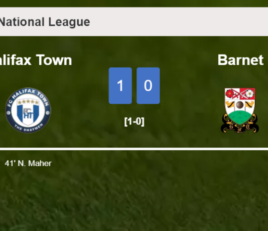 Halifax Town beats Barnet 1-0 with a goal scored by N. Maher