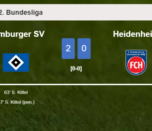 S. Kittel scores 2 goals to give a 2-0 win to Hamburger SV over Heidenheim