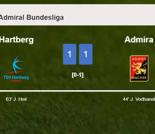 Hartberg and Admira draw 1-1 on Sunday