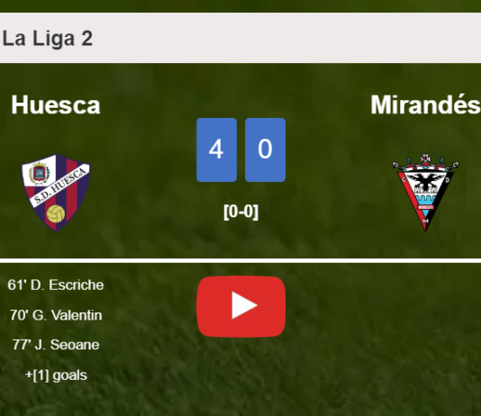 Huesca destroys Mirandés 4-0 with an outstanding performance. HIGHLIGHTS