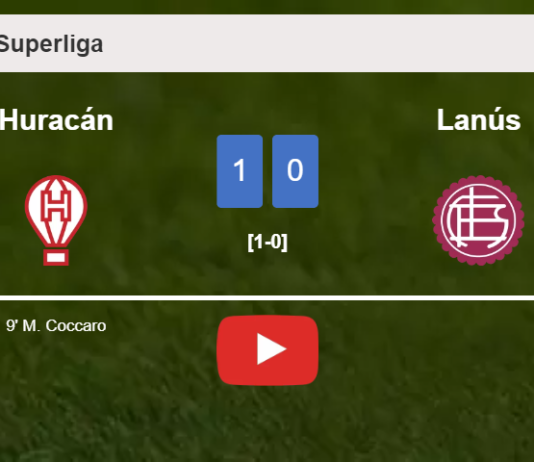 Huracán defeats Lanús 1-0 with a goal scored by M. Coccaro. HIGHLIGHTS