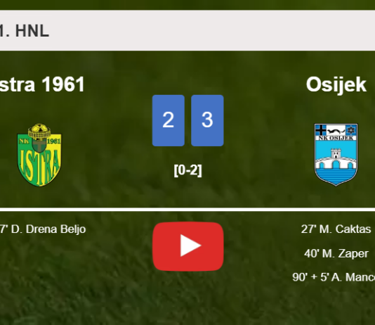 Osijek overcomes Istra 1961 3-2. HIGHLIGHTS