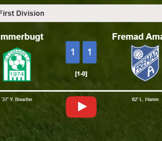 Jammerbugt and Fremad Amager draw 1-1 on Saturday. HIGHLIGHTS