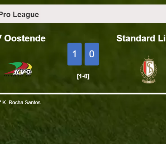 KV Oostende prevails over Standard Liège 1-0 with a goal scored by K. Rocha