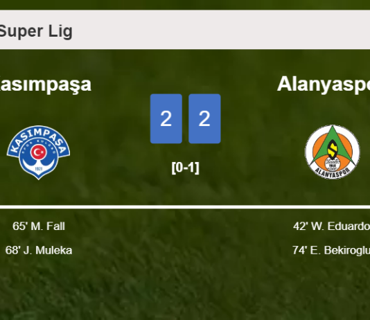 Kasımpaşa and Alanyaspor draw 2-2 on Sunday