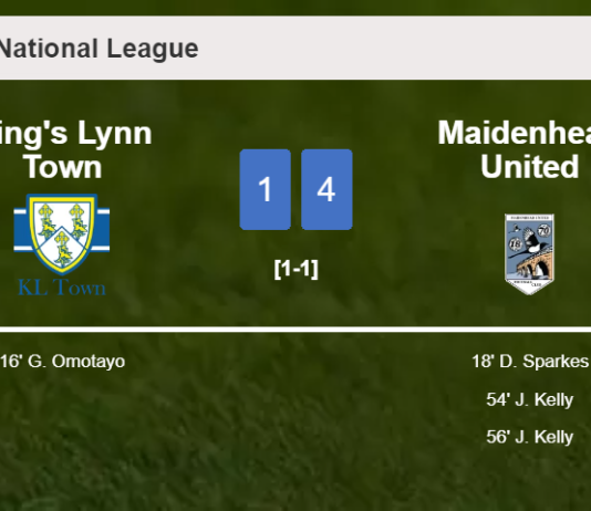 Maidenhead United prevails over King's Lynn Town 4-1 after recovering from a 0-1 deficit