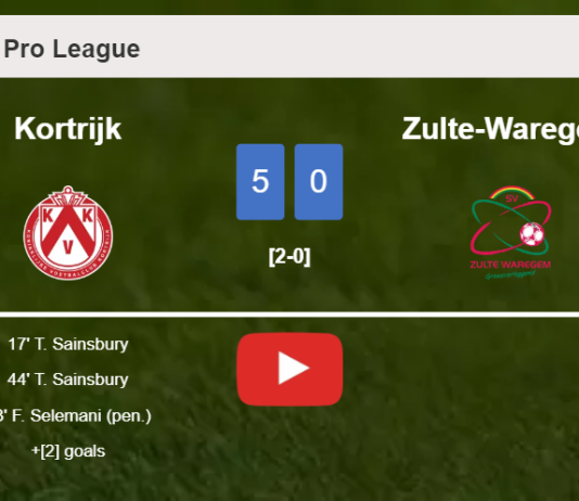 Kortrijk destroys Zulte-Waregem 5-0 after playing a fantastic match. HIGHLIGHTS