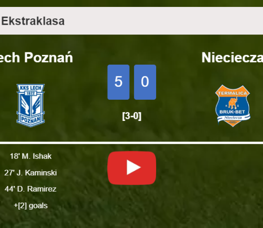Lech Poznań liquidates Nieciecza 5-0 playing a great match. HIGHLIGHTS