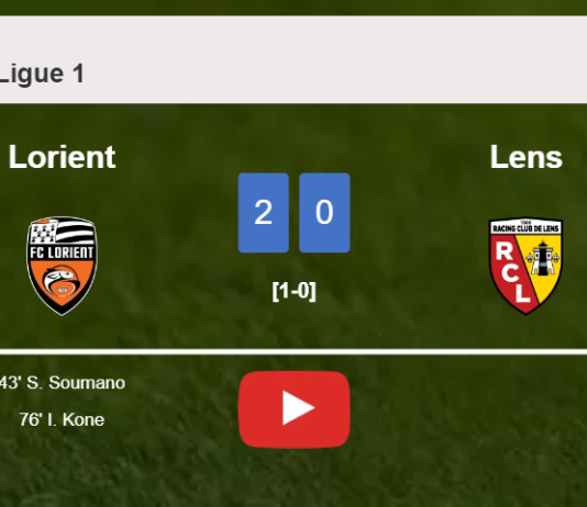 Lorient conquers Lens 2-0 on Sunday. HIGHLIGHTS