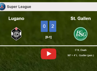 St. Gallen defeats Lugano 2-0 on Saturday. HIGHLIGHTS