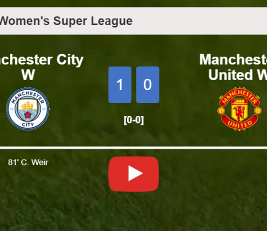 Manchester City conquers Manchester United 1-0 with a goal scored by C. Weir. HIGHLIGHTS