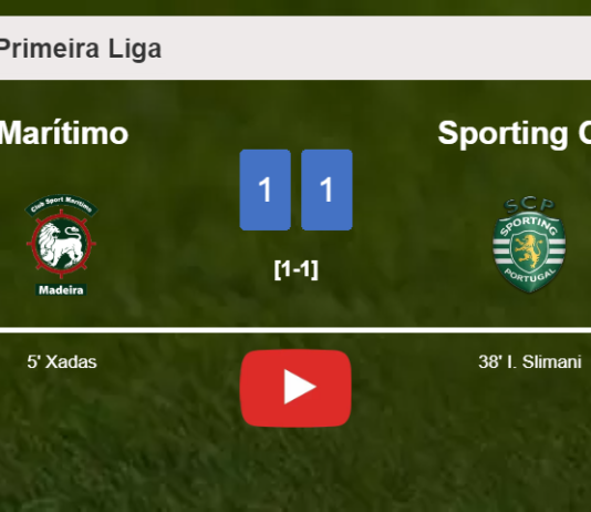 Marítimo and Sporting CP draw 1-1 on Saturday. HIGHLIGHTS
