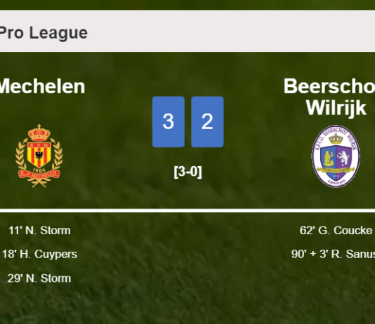 Mechelen beats Beerschot-Wilrijk 3-2 with 2 goals from N. Storm