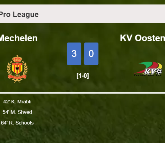 Mechelen beats KV Oostende 3-0