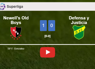 Newell's Old Boys tops Defensa y Justicia 1-0 with a goal scored by F. Gonzalez. HIGHLIGHTS