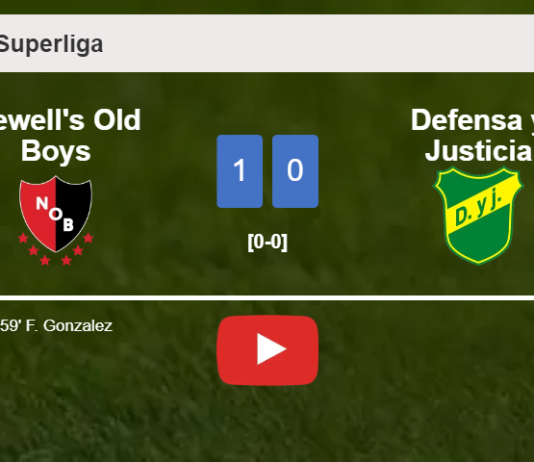 Newell's Old Boys tops Defensa y Justicia 1-0 with a goal scored by F. Gonzalez. HIGHLIGHTS