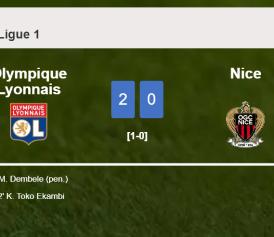 Olympique Lyonnais tops Nice 2-0 on Saturday