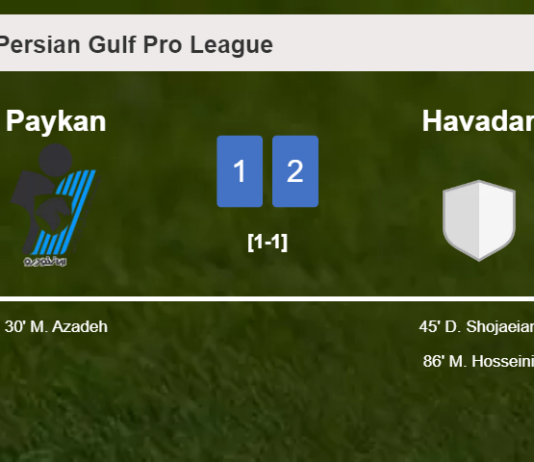Havadar recovers a 0-1 deficit to best Paykan 2-1
