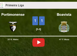 Portimonense and Boavista draw 1-1 on Saturday. HIGHLIGHTS