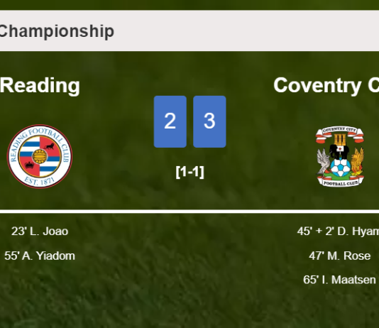 Coventry City beats Reading 3-2