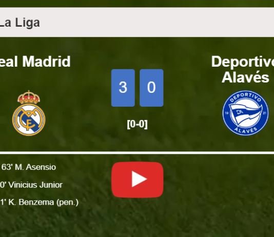 Real Madrid prevails over Deportivo Alavés 3-0. HIGHLIGHTS