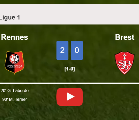 Rennes defeats Brest 2-0 on Sunday. HIGHLIGHTS