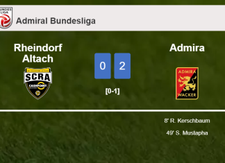 Admira overcomes Rheindorf Altach 2-0 on Saturday