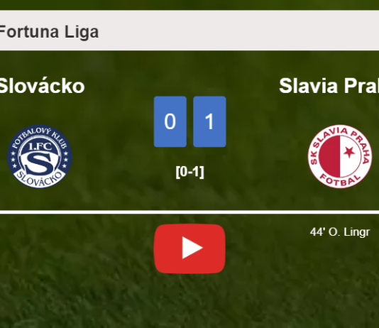 Slavia Praha beats Slovácko 1-0 with a goal scored by O. Lingr. HIGHLIGHTS