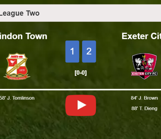 Exeter City recovers a 0-1 deficit to overcome Swindon Town 2-1. HIGHLIGHTS
