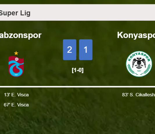 Trabzonspor prevails over Konyaspor 2-1 with E. Visca scoring a double
