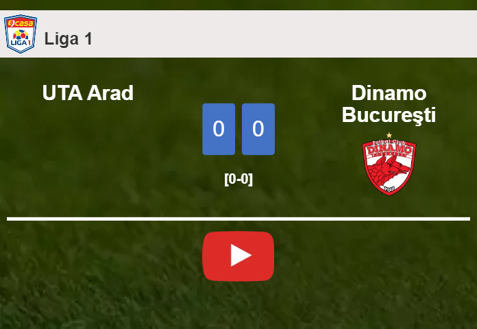 UTA Arad draws 0-0 with Dinamo Bucureşti on Sunday. HIGHLIGHTS
