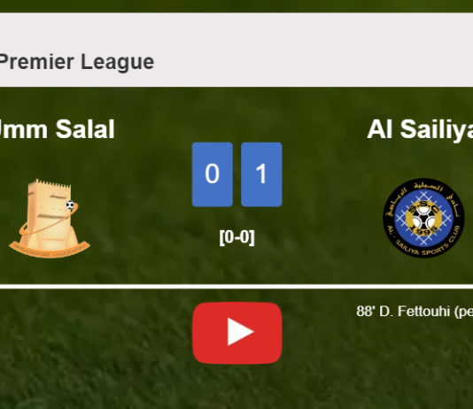 Al Sailiya overcomes Umm Salal 1-0 with a late goal scored by D. Fettouhi. HIGHLIGHTS