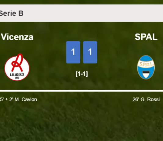Vicenza and SPAL draw 1-1 on Saturday