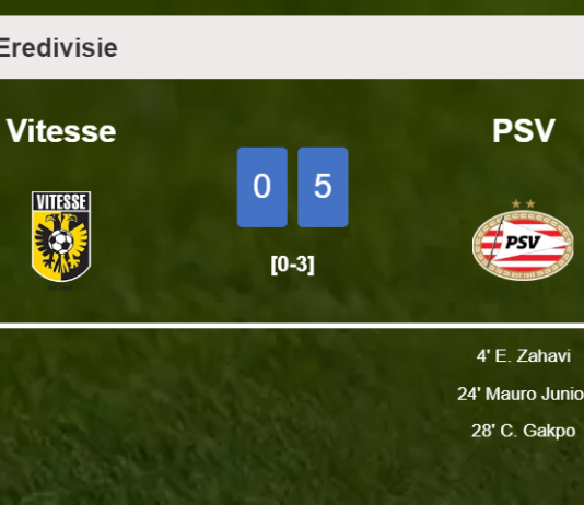 PSV conquers Vitesse 5-0 after playing a incredible match