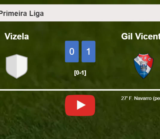 Gil Vicente conquers Vizela 1-0 with a goal scored by F. Navarro. HIGHLIGHTS