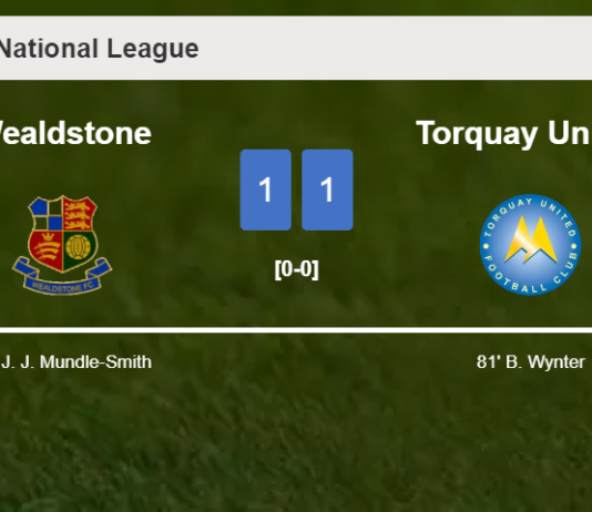 Wealdstone and Torquay United draw 1-1 on Saturday