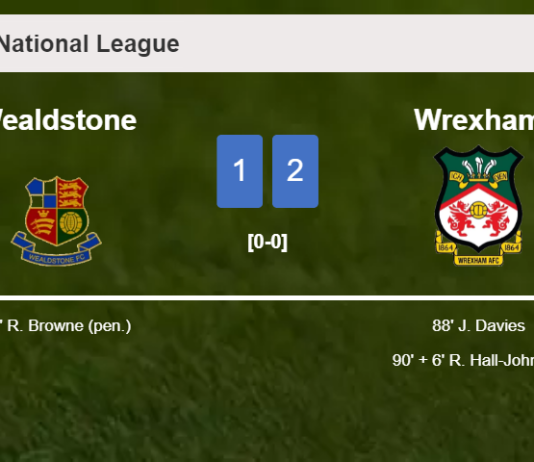 Wrexham recovers a 0-1 deficit to overcome Wealdstone 2-1