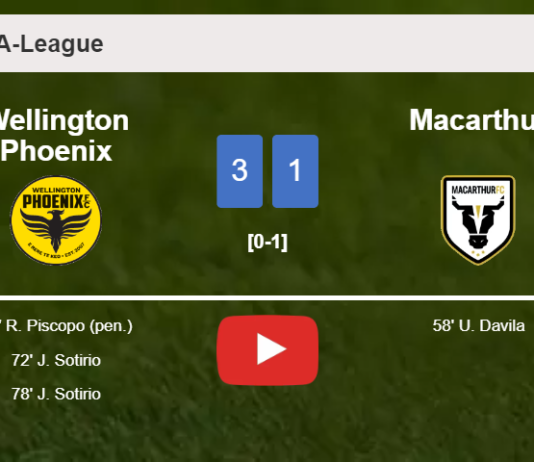 Wellington Phoenix defeats Macarthur 3-1. HIGHLIGHTS