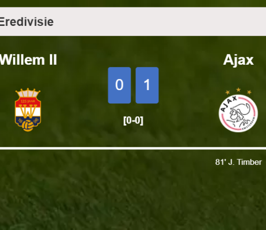 Ajax tops Willem II 1-0 with a goal scored by J. Timber