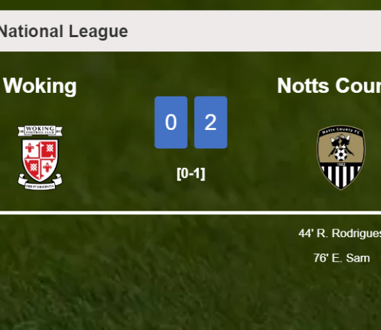Notts County beats Woking 2-0 on Saturday