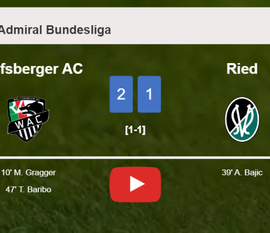 Wolfsberger AC tops Ried 2-1. HIGHLIGHTS